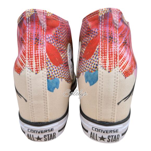 Converse 2016 CTAS Lux Mid Hidden Wedge Rose Floral Canvas Sneaker Womens 9.5 - Picture 3 of 11